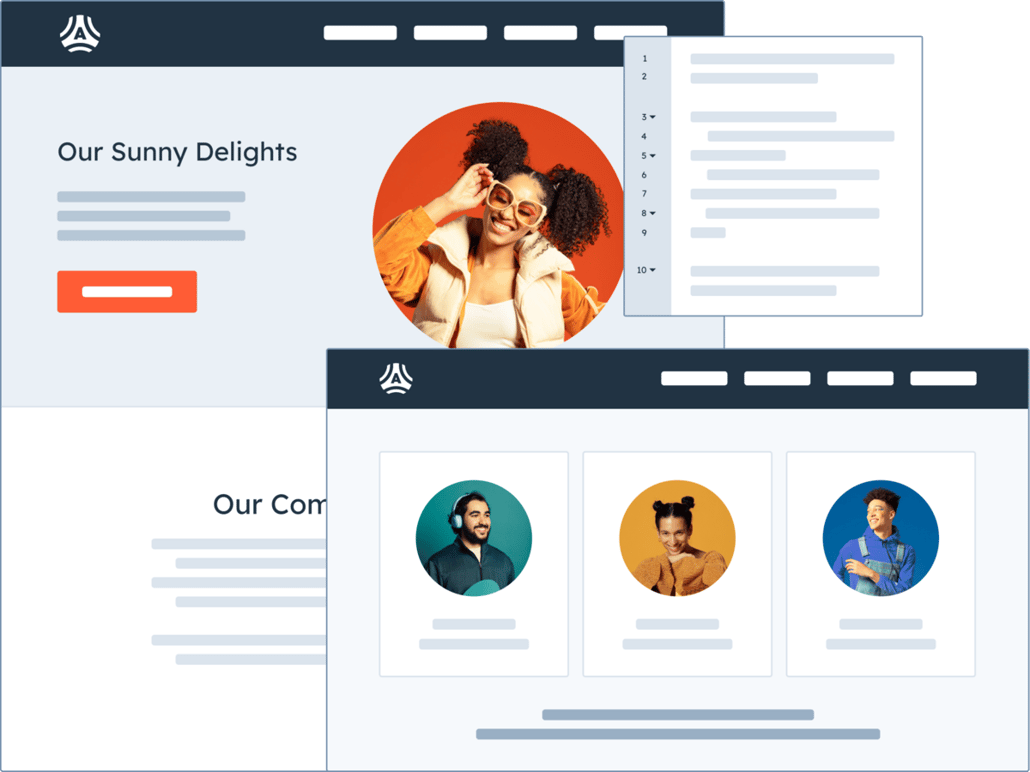 Simplified illustration representing CMS design templates 