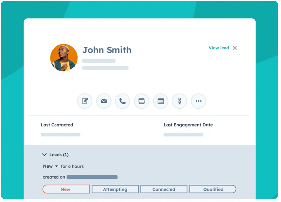 Sales Hub leads dashboard